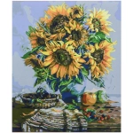 Алмазная мозаика на подрамнике с полным заполнением «МИР ЯРКИХ КРАСОК», подсолнухи, 30*40 см