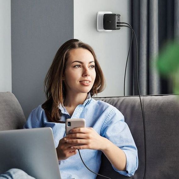 Сетевое зарядное устройство Ugreen CD224 USB-A+3*USB-C 65W GaN (70774) черный