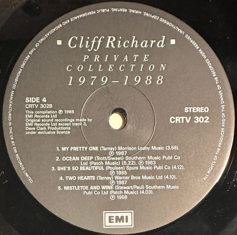 Cliff Richard - Private Collection 2LP (Англия 1988г.)