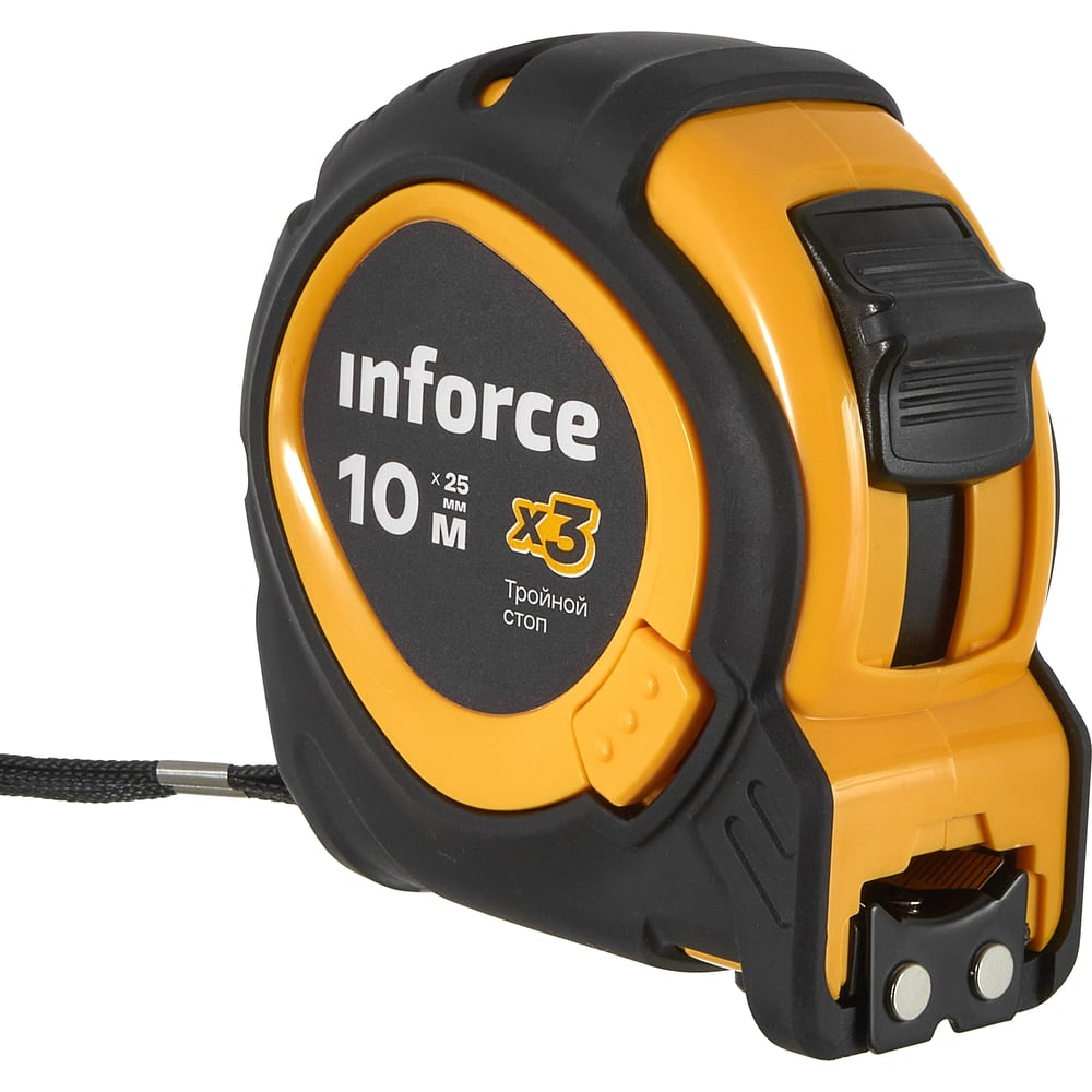 Рулетка Inforce с тройным стопом, 10х25 06-11-78
