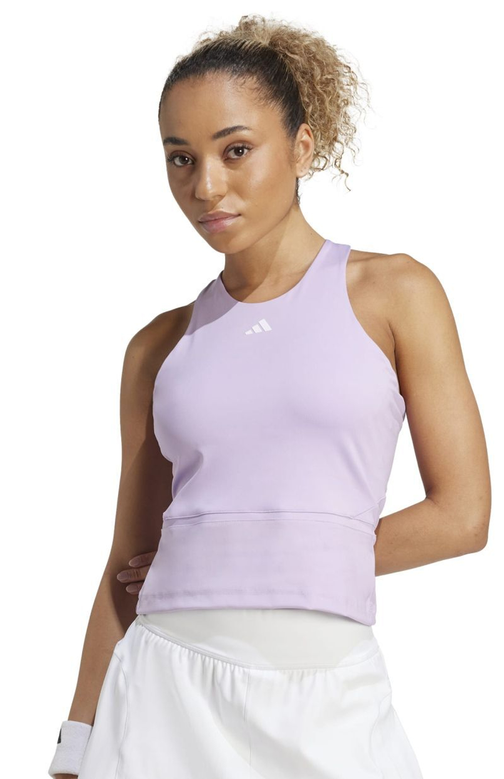 Женский топ теннисный Adidas Tennis Climacool Mid-Length Y-Tank - powder plum