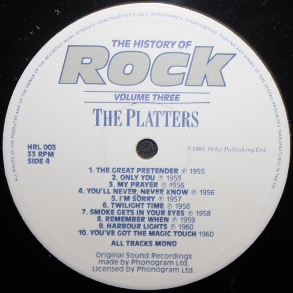 Jerry Lee Lewis, Carl Perkins, Eddie Cochran, The Platters / The History Of Rock (Volume Three)(2LP)