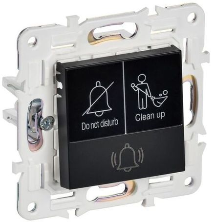 Кнопка звонка SKANDY 10А SK-V17Bl для отелей с индикацией черн. IEK SK-V14-2-10-K02