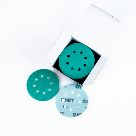 OMIT SG380 Абразивный круг на пленочной основе 125мм 8отв 38024 Р220 зеленый