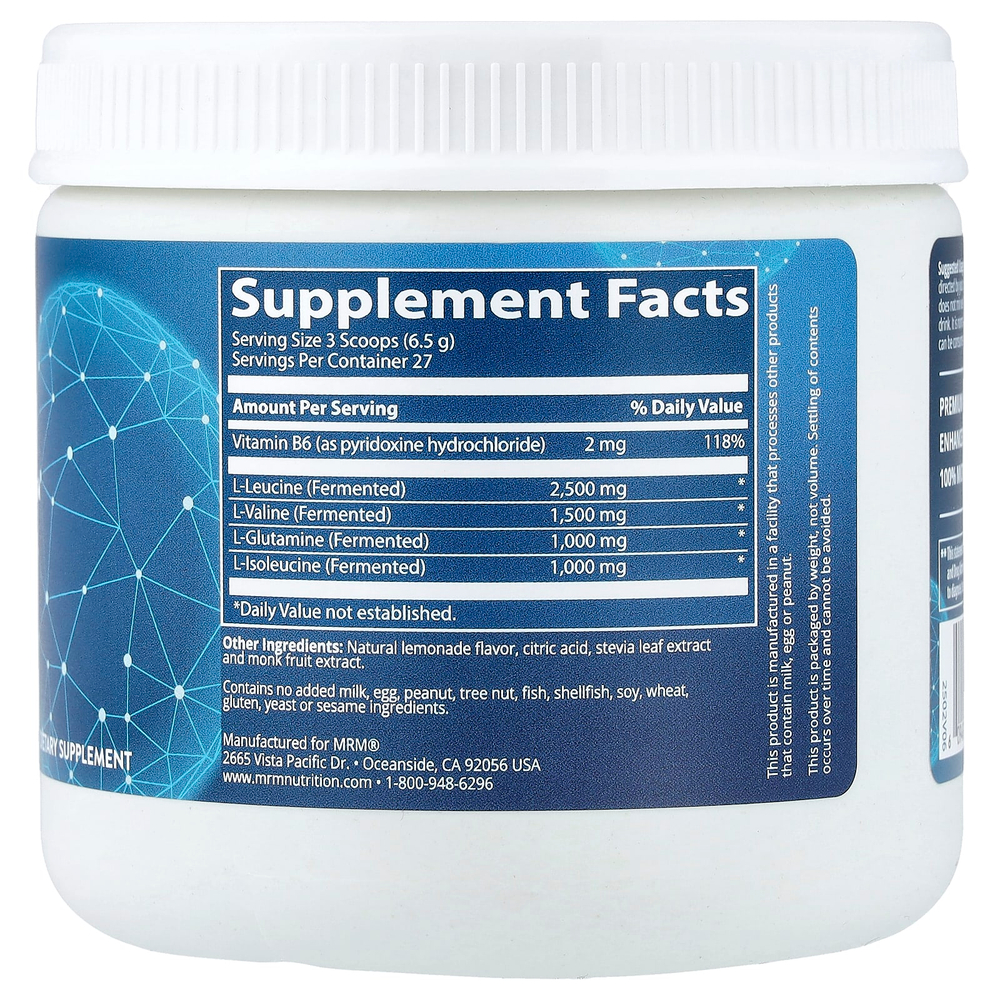 MRM Nutrition, BCAA+G™, добавка для восстановления мышц, со вкусом лимонада, 180 г (6,35 унции)