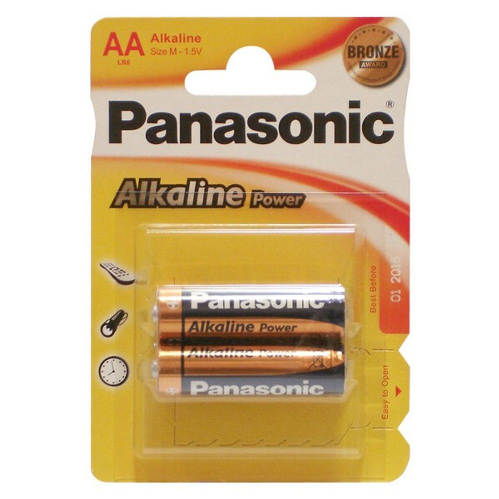Батарейки Panasonic Alkiline power AA щелочные 2 шт