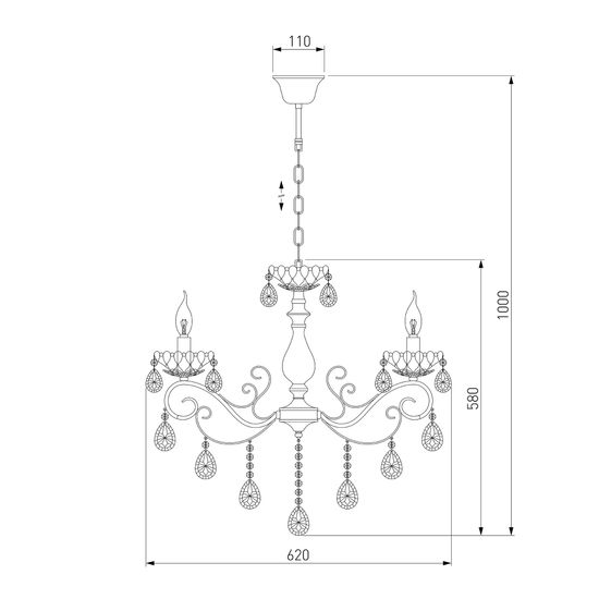 10109/6 / подвесной светильник / бронза/тонированный хрусталь Strotskis
