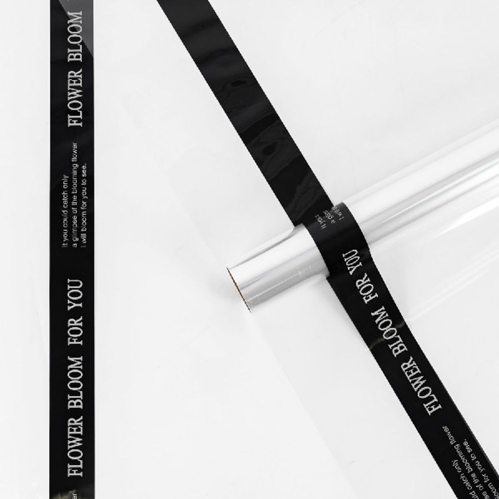 Пленка прозрачная "Восхищение" 56см*9м надпись на Черном