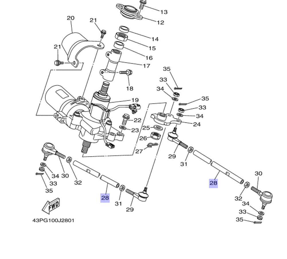 Тяга рулевая Yamaha Grizzly