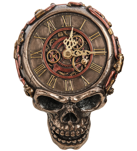 WS-1066 Часы настенные в стиле Стимпанк «Череп»