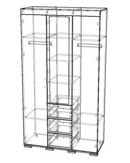 ШКАФ МЕЛИЛЬЯ  с зеркалом левый