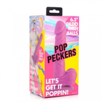 Реалистичный фаллоимитатор Pop Peckers With Balls (19×3,8 см) фиолетовый