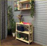 Стеллаж деревянный напольный Юск из массива сосны 3 полки