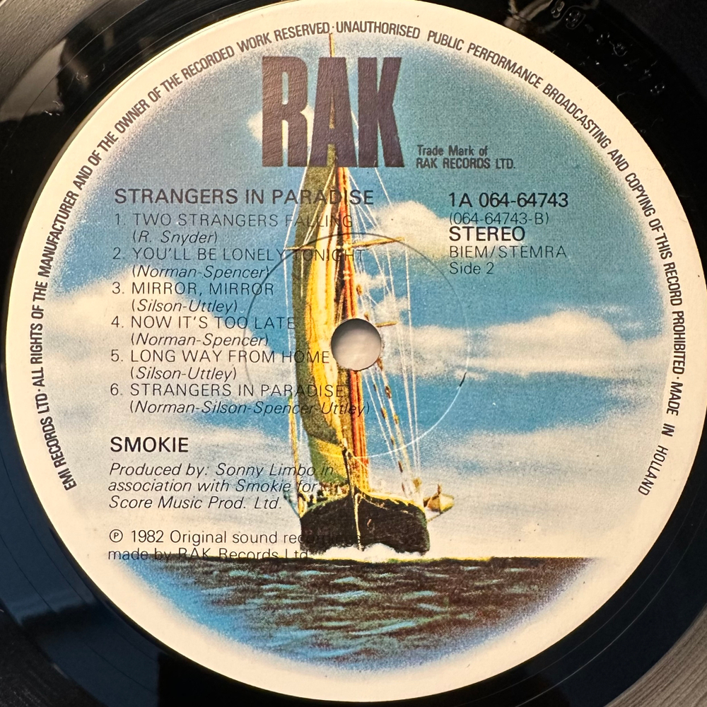 Smokie - Strangers In Paradise (Голландия 1982г.)