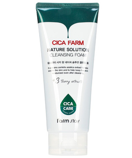 Пенка с центеллой FarmStay Cica Farm Nature Solution Cleansing Foam 180 мл