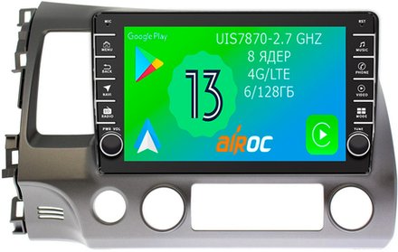 Магнитола для Honda Civic 8 4d 2005-2012 (седан) - Airoc AB-1911 (кнопки и крутилки), Android 13, TS20, 6/128Гб, SIM-слот, CarPlay
