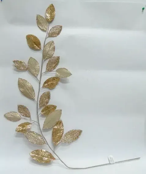 Ветвь Нежость 145 см., шампань с блестящими листьями, 1 шт., Christmas DeLuxe (86706)