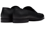 PRADA Plaque Loafer Black Saffino Leather