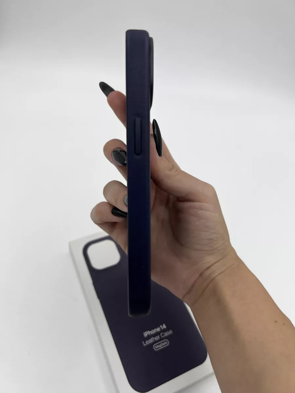 Кожаный чехол Leather Case iPhone 14 | INK Темно Синий