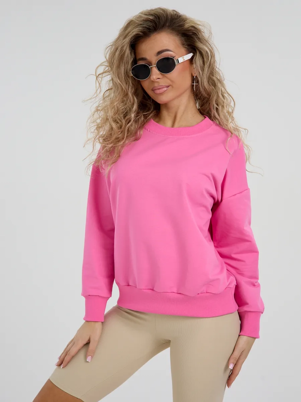 Кофта без начеса теплый больших размеров оверсайз свитшот