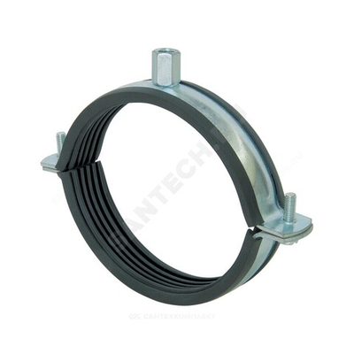 Хомут крепежный сталь оц с резиновой прокладкой Дн 72-78 (2 1/2") ±2мм М8 б/к