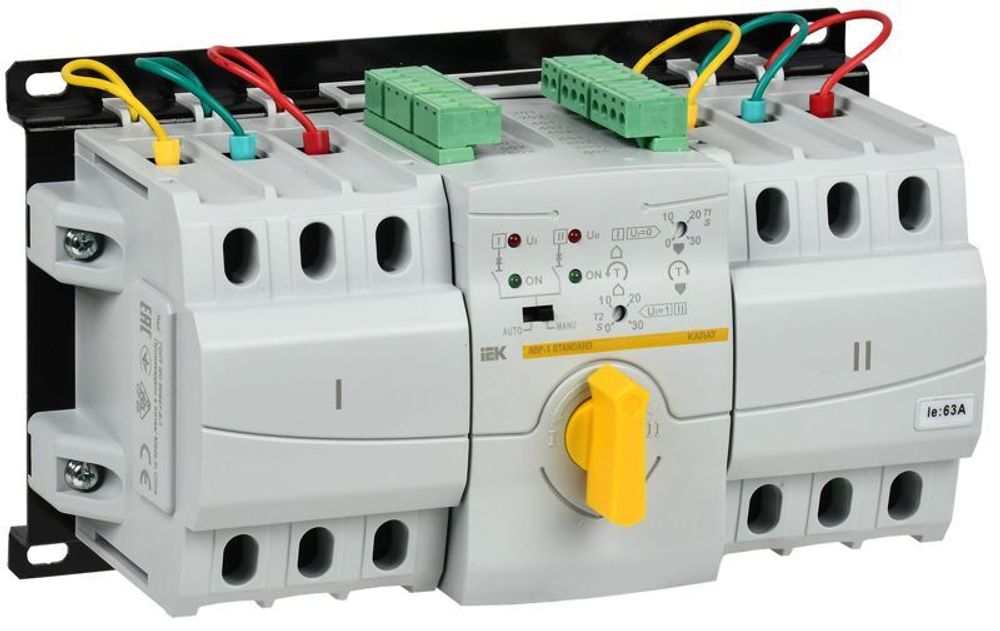 Устройство автоматического ввода резерва АВР 63А KARAT АВР-1 STANDARD модульное IEK MAT10-063 Устройство автоматического ввода резерва АВР 63А KARAT АВР-1 STANDARD модульное IEK MAT10-063