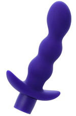 Синий анальный вибратор с загнутой головкой ADORE - 15 см. (Цвет: синий)
