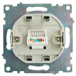 Розетка компьютерная 1-местная RJ-45 (механизм), серия Катрин, графит, GLS00-7107-06 49418