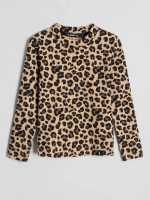 Леопардовый лонгслив базовый для девочки