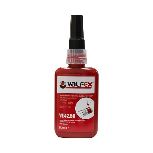 Анаэробный клей-герметик КРАСНЫЙ тюбик (50 мл.) VALFEX (демонтаж с нагревом) (120/10)