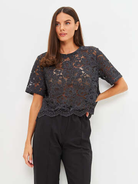 Топ 0218 графитовое кружево