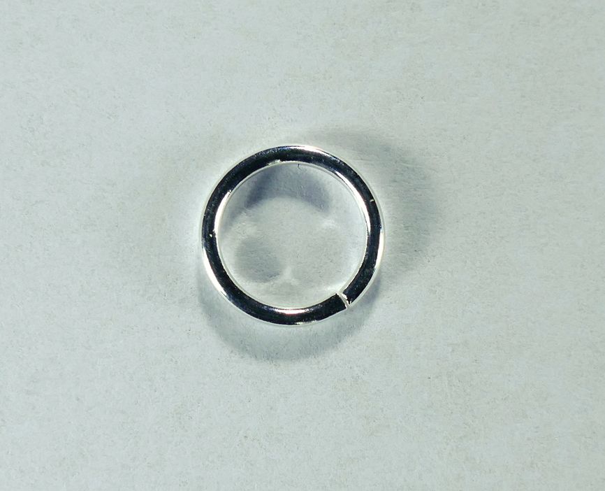 Кольцо разъемное, 8x1 мм, посеребренное, 5 шт.