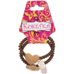 Резинки для волос силиконовые 2шт «Шоколад», сердечки, цвет молочный и коричневый, d-5.5см (Кокетка)