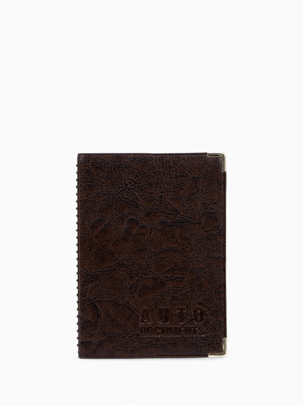 Обложка д/автодок, 10,5*0,5*13,5см, с уголками, коричневый, 3608226