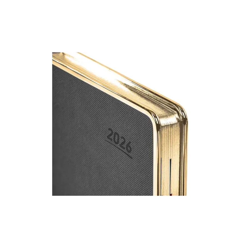 Ежедневник датированный 2026 А5 148х218 мм, GALANT "Infinity Gold", под кожу, серый, 117502