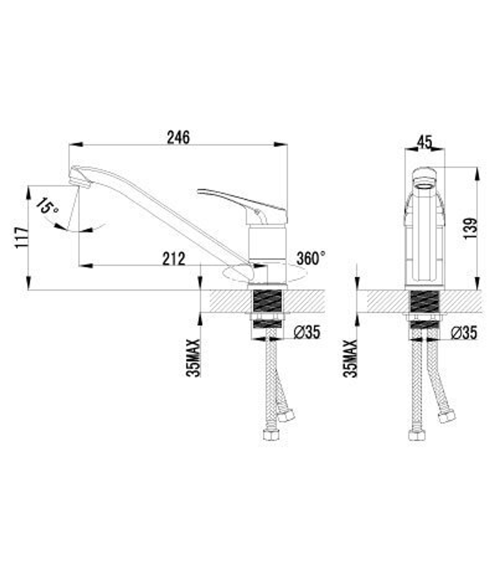Смеситель для кухни с поворотным изливом LEMARK PARTNER – LM6554C