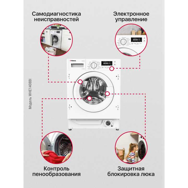 Встраиваемая стиральная машина Hansa WHE1408BI