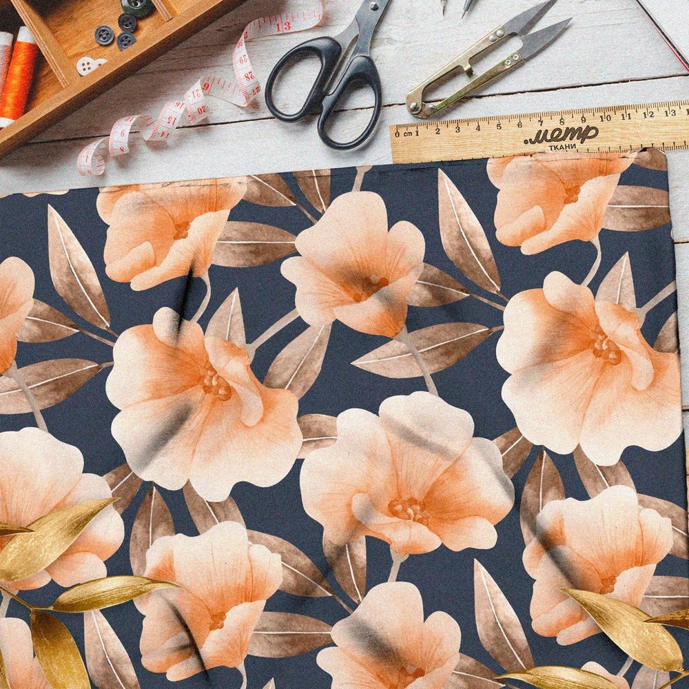 Ткань ниагара градиент оранжевых цветов