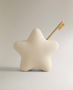ZARA HOME ДЕТСКИЙ СТАКАН ДЛЯ ЗУБНЫХ ЩЕТОК «ЗВЕЗДА», КРЕМОВЫЙ