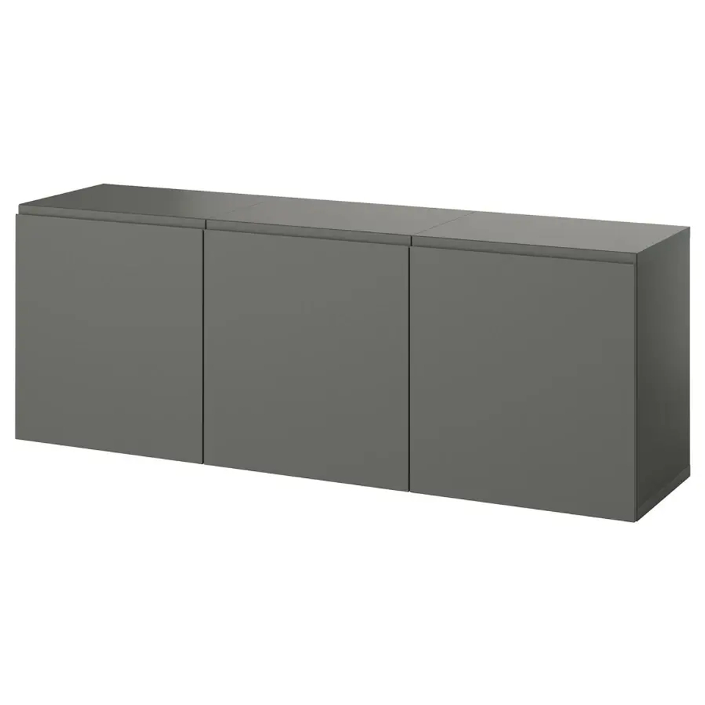 Комбинация навесного шкафа - IKEA BESTÅ/BESTA/БЕСТО ИКЕА, 64х42х180 см, серый