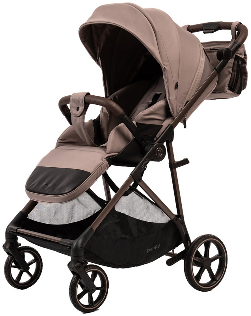 Прогулочная коляска Peppy Amici с автокреслом Verona Beige Sandstone рама Greige