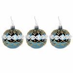 Шары ёлочные 12 шт., 6 см, "Frost Forest", пластик, бирюзовый/золото, ЗОЛОТАЯ СКАЗКА, 592176