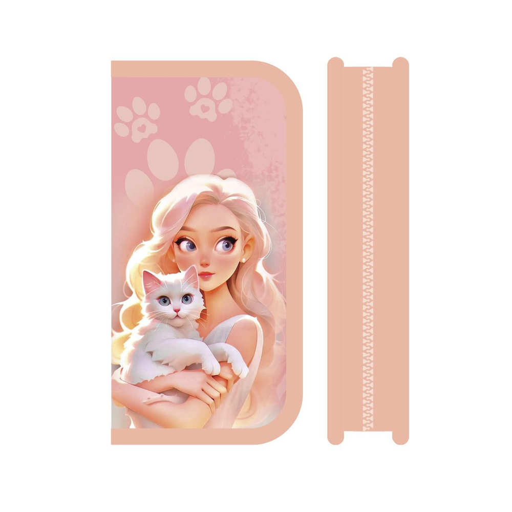 Пенал 1 секц. средний 190/90 "Девушка с котиком 2024" (Пчелка)