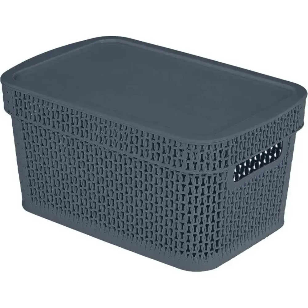 Корзина для хранения Keeplex Ajur с крышкой 5л 28,1,5х13,9см космический серый