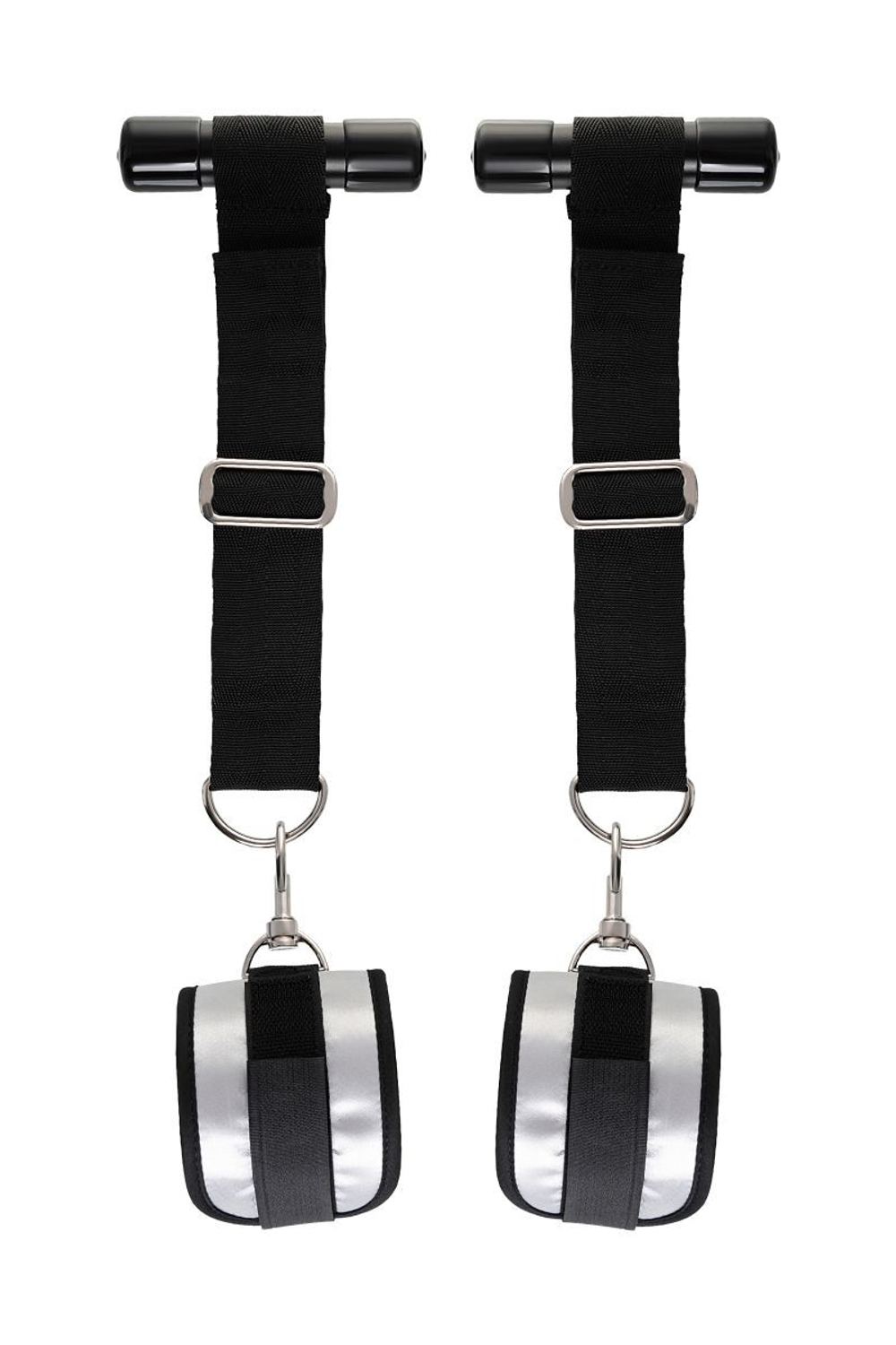 Черно-серебристые фиксаторы для рук на дверь Anonymo