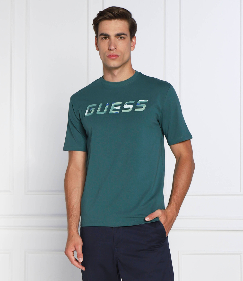 футболка gareth GUESS ACTIVE - темно-зеленый(Z2YI09 J1311)