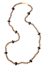 Бусы из жемчуга цвета бронзы, премиальная позолоченная фурнитура