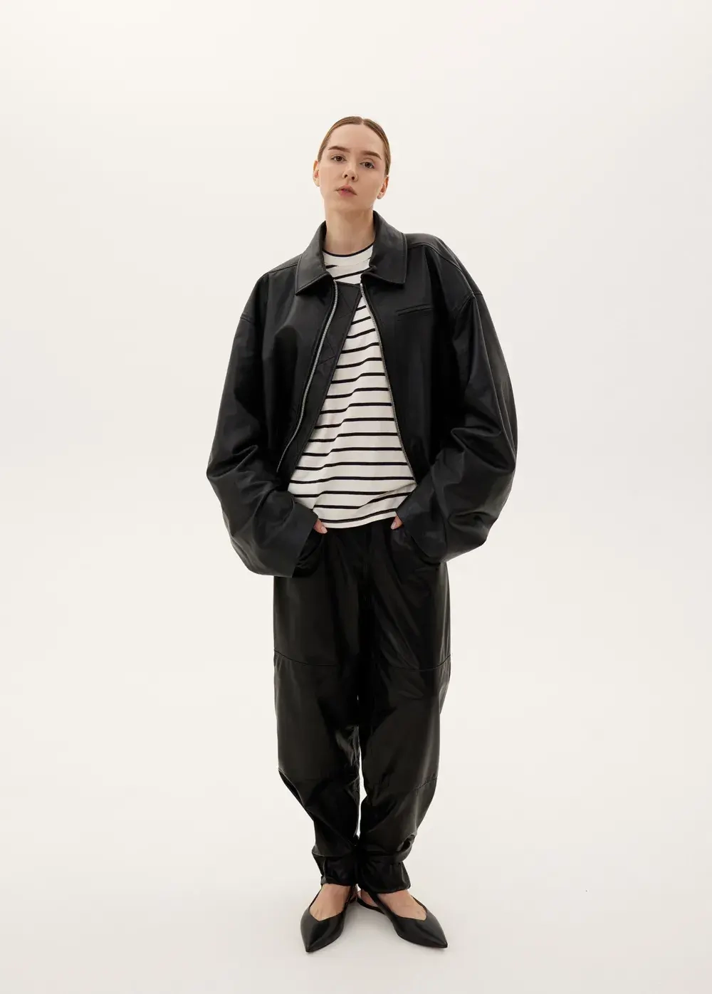 Кожаная куртка, чёрный