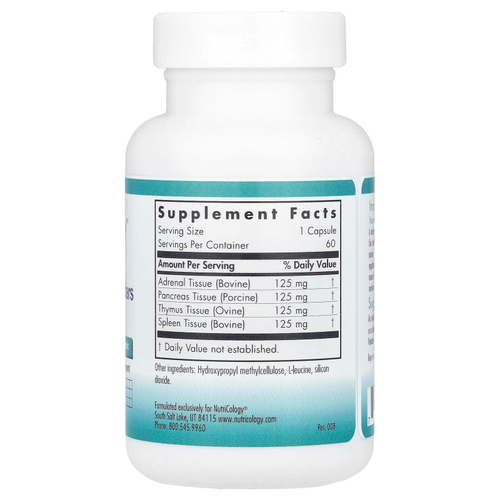 Nutricology, ImmoPlex, добавка для желез, 60 растительных капсул