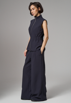 Жилет на молнии синий